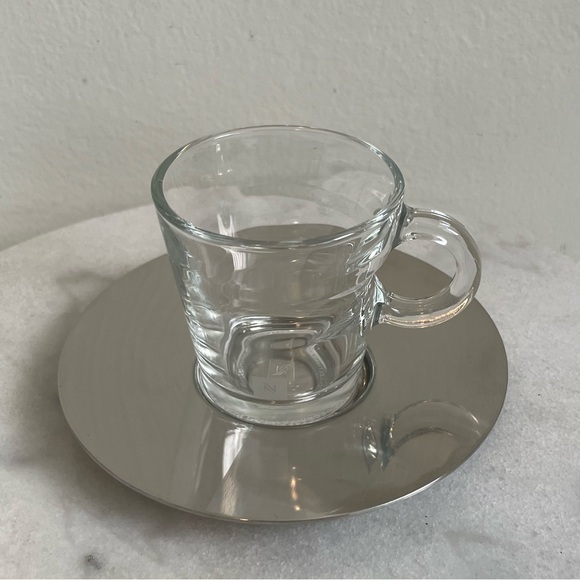 Vintage Atelier Oi for Nespresso Espresso Glass Cup and Stainless Steal Saucer - Picture 3 of 14